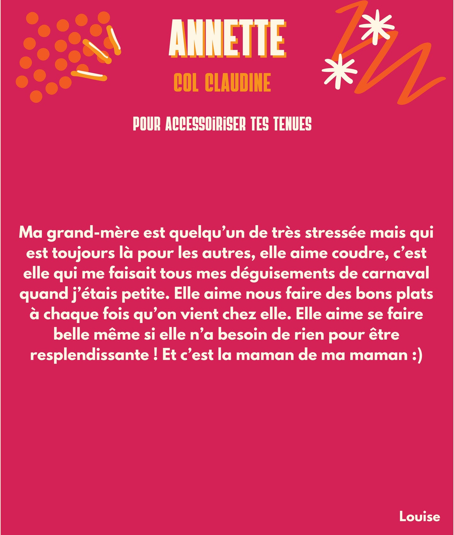 (Numérique) Patron-Col claudine Annette PRIX LIBRE