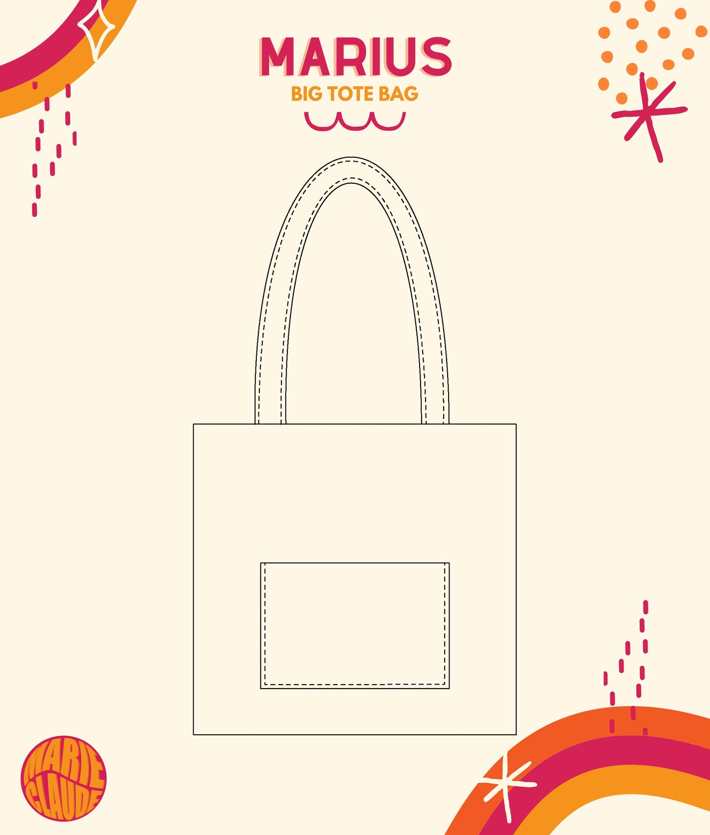 patron gratuit du sac tote bag Marius de la marque Marie Claude