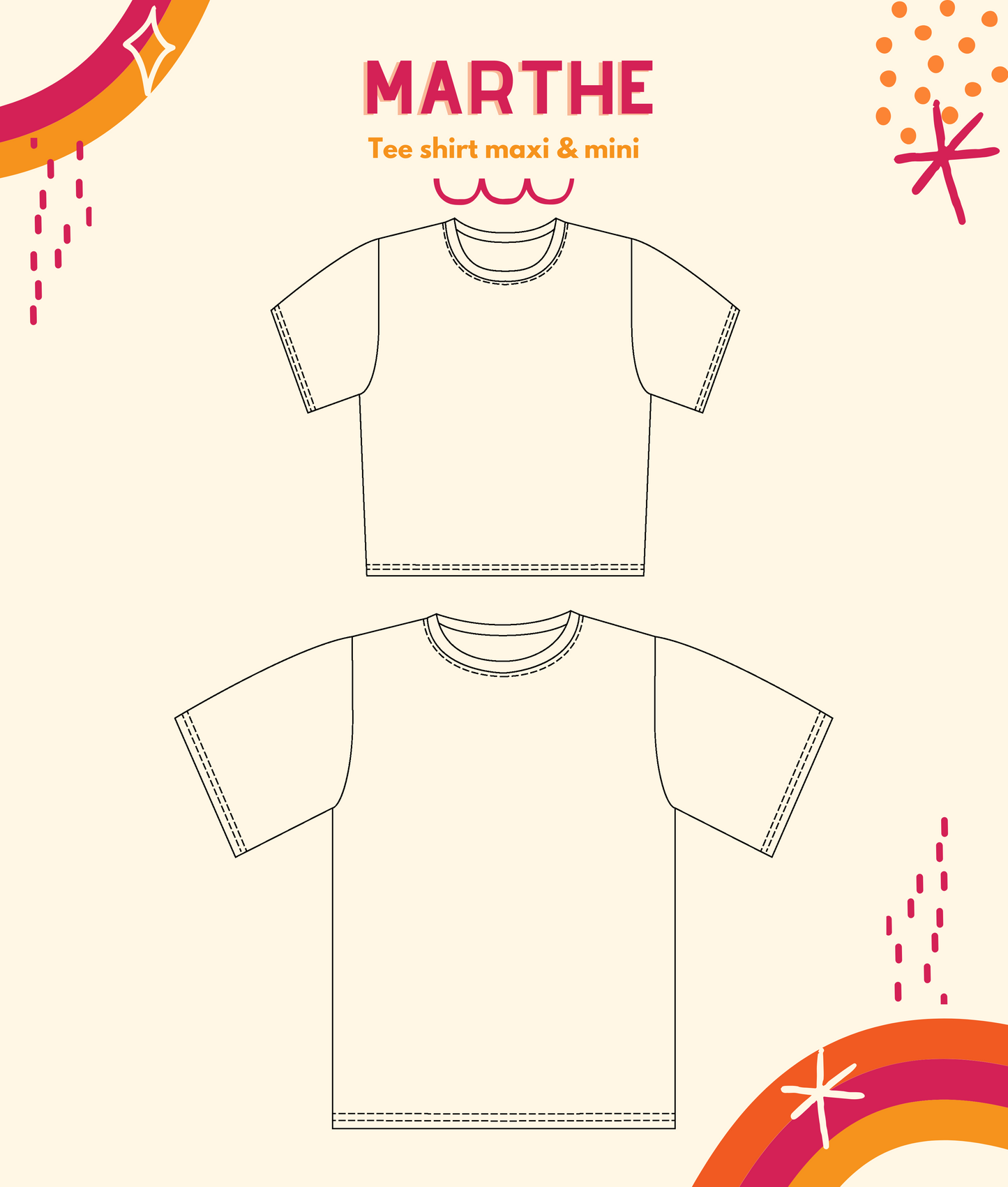 (Numérique) Patron-Tee shirt Marthe Maxi et mini