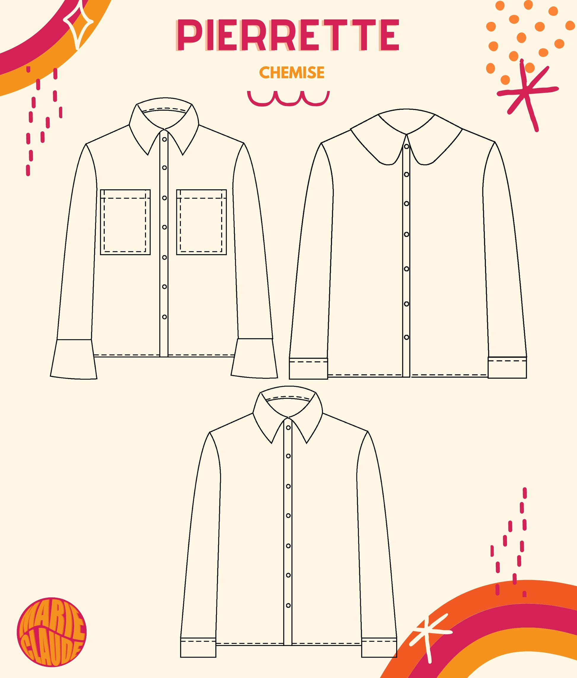 Numérique) Patron- Chemise Pierrette – Marie Claude