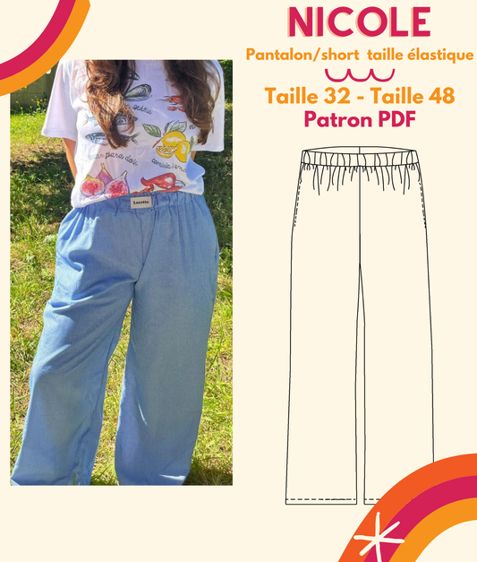 (Numérique) Patron-Pantalon taille élastique Nicole