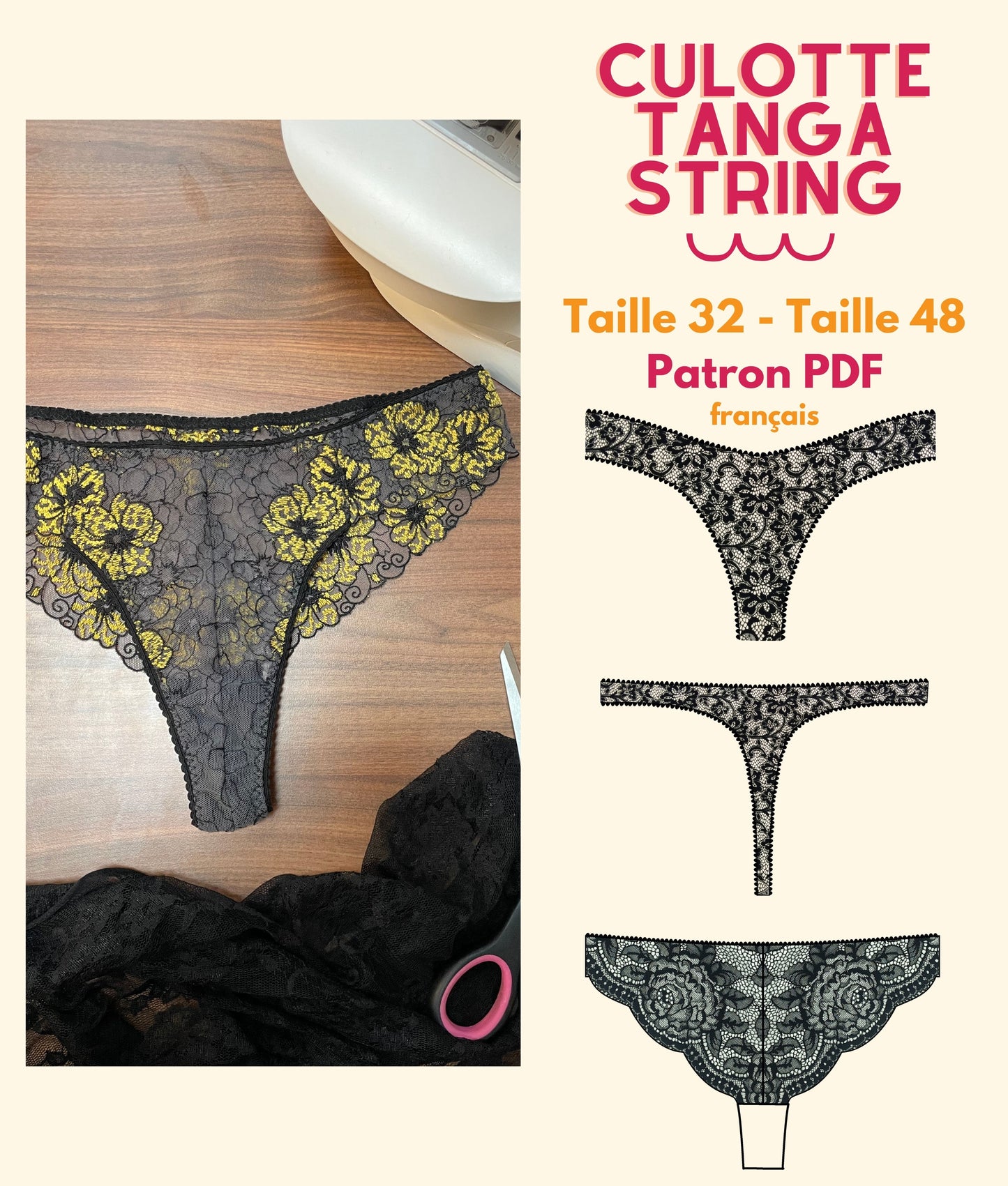 (Numérique) Patron de Tanga, String et Culotte